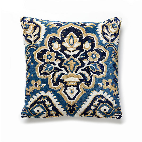 The House of Scalamandre
 Pillow Oushak Linen Velvet Pillow/Indigo Sc 0002Oushpill 81% LINEN / 10% COTTON /|9% POLYESTER USA Horizontal: and Vertical: - My Fabric Connection -