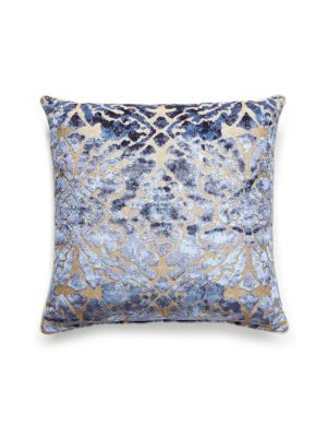 Scalamandre Pillows Palazzo Velvet Pillow 22 X 22 - Indigo SCPALAZPILL0005 49% VISCOSE / 38% COTTON / 13% METALLIC Horizontal: and Vertical: 0 - My Fabric Connection -