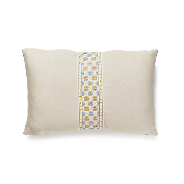 The House of Scalamandre
 Pillow Toscana/Hansel Lumbar Pillow/Flax / Seaside Sc 0004Ltoscpill 100% LINEN USA Horizontal: and Vertical: - My Fabric Connection -