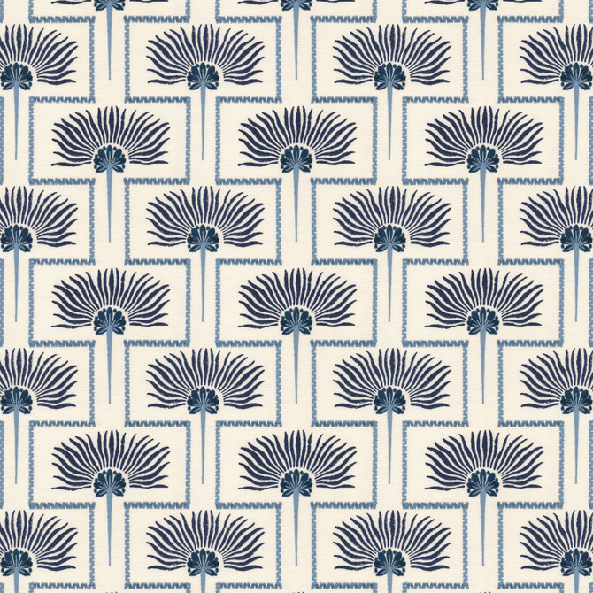 Stout Fabric Desoto 1 Sapphire Fabric 100%Cot %Remb India </p><p>Repeat: H: 8, V: 26.125 51 in - My Fabric Connection -
