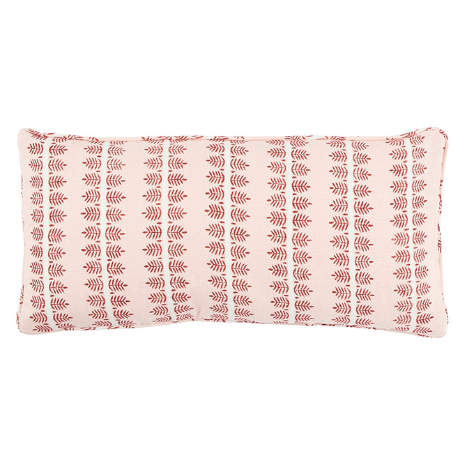 Schumacher Pillow Alva Hand Block Print Blush Pillow New Traditional III 100% Linen 12 - My Fabric Connection -