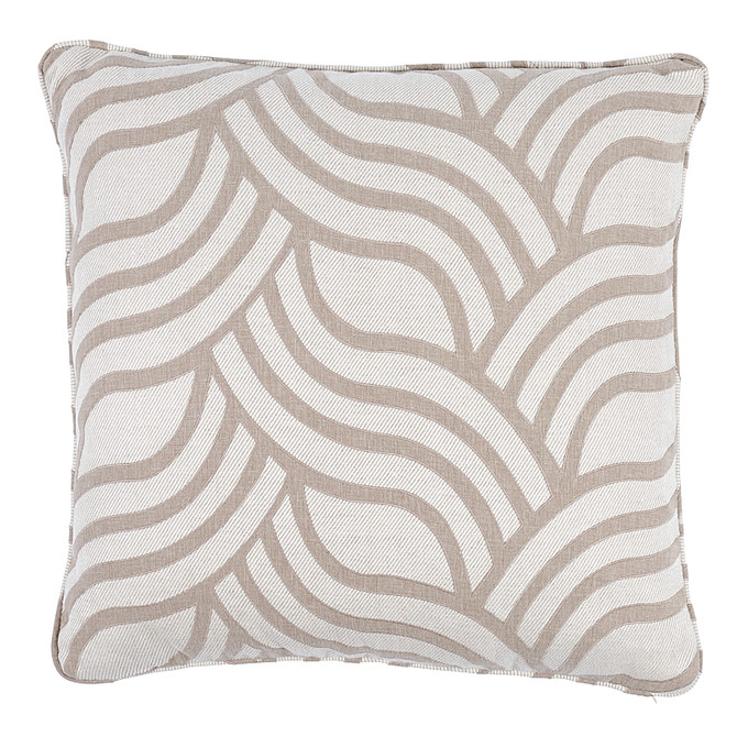 Schumacher Pillow Sangomar Applique 22" Brown Pillow Natura 73% Linen, 17% Polyester 22 - My Fabric Connection -