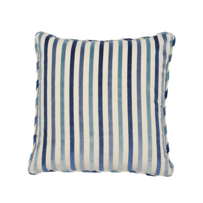 Schumacher Pillow Le Matelot 18" Blue Pillow French Revolution 54% Viscose, 28% Cotton 18 - My Fabric Connection -