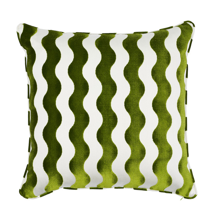 Schumacher Pillow The Wave 20" Lettuce Pillow Miles Redd 66% Cotton, 34% Rayon 20 - My Fabric Connection -
