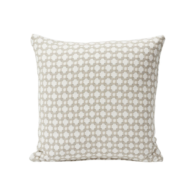 Schumacher Pillow Betwixt 16" Stone/White Pillow CELERIE KEMBLE 100% Cotton 16 - My Fabric Connection -