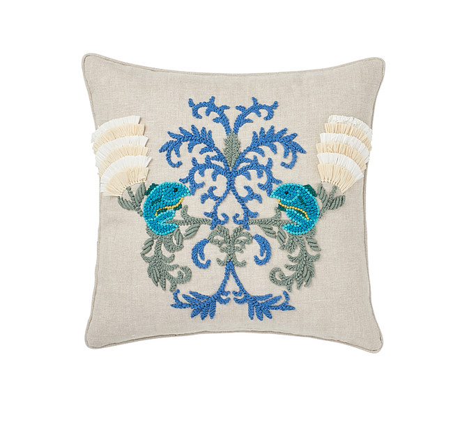 Schumacher Pillow Anemone 18" Sea Pillow Happy Together 18 - My Fabric Connection -