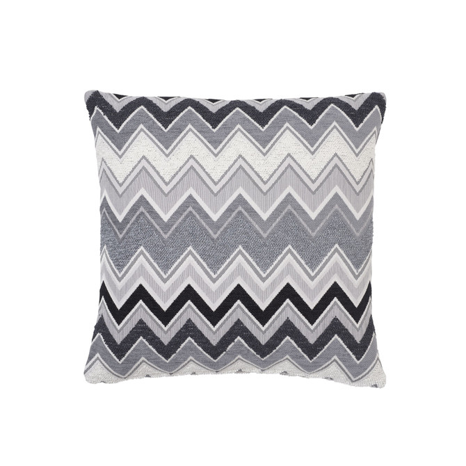 Schumacher Pillow Zenyatta Mondatta 20" Noir & Blanc Pillow Chroma 48% COTTON, 26% ACRYLIC 20 - My Fabric Connection -