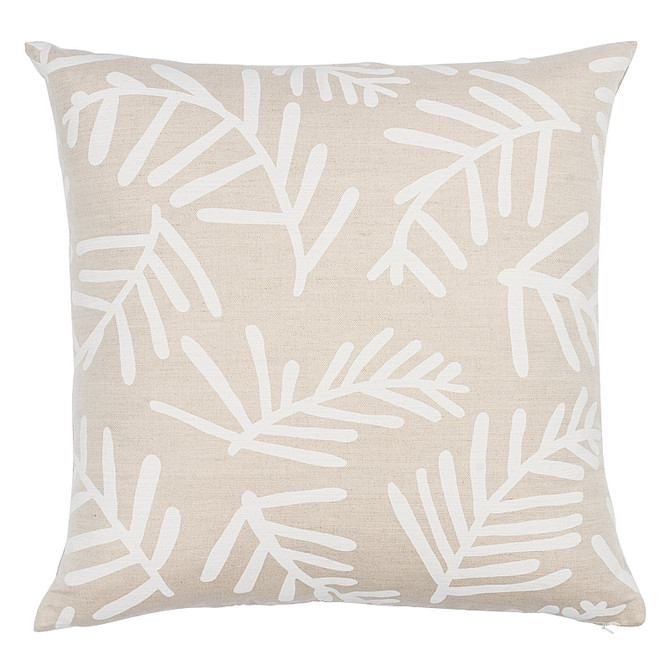 Schumacher Pillow Tiah Cove 20" Ivory On Natural Pillow Caroline Z Hurley Ii 55% Linen, 45% Cotton 20 - My Fabric Connection -