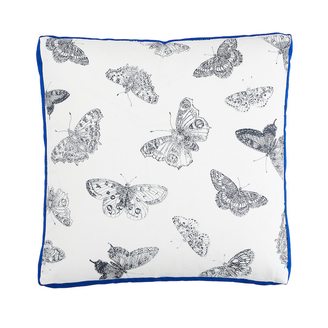 Schumacher Pillow Burnell Butterfly 18" Black & White Pillow MISTERIOSO 100% Cotton 18 - My Fabric Connection -