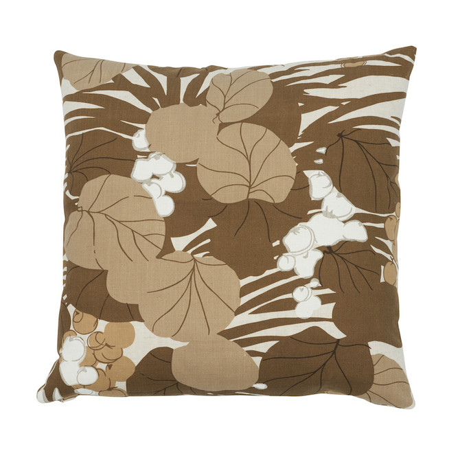 Schumacher Pillow Sea Grapes 18" Bark Pillow Tropicana 90% Cotton, 10% Linen 18 - My Fabric Connection -