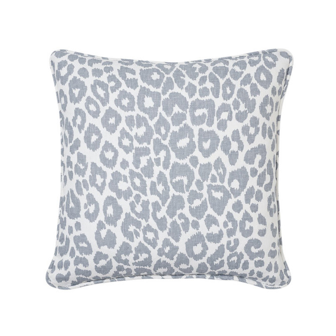 Schumacher Pillow Iconic Leopard 20" Sky Pillow SCHUMACHER CLASSICS 100% Linen 20 - My Fabric Connection -