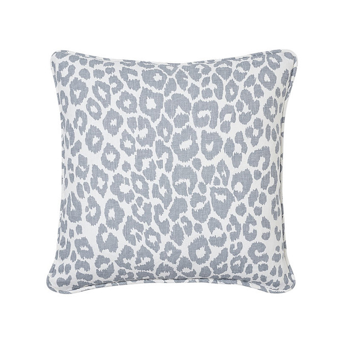 Schumacher Pillow Iconic Leopard 18" Sky Pillow SCHUMACHER CLASSICS 100% LINEN 18 - My Fabric Connection -