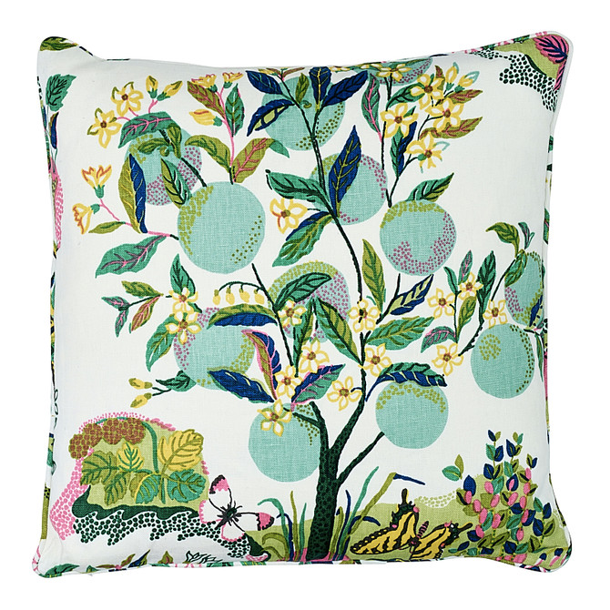 Schumacher Pillow Citrus Garden 22" Lime Pillow Flower Power 100% Linen 22 - My Fabric Connection -