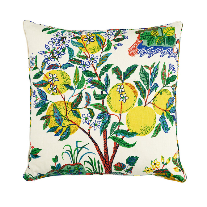 Schumacher Pillow Citrus Garden 22" Primary Pillow FLOWER POWER 100% Linen 22 - My Fabric Connection -