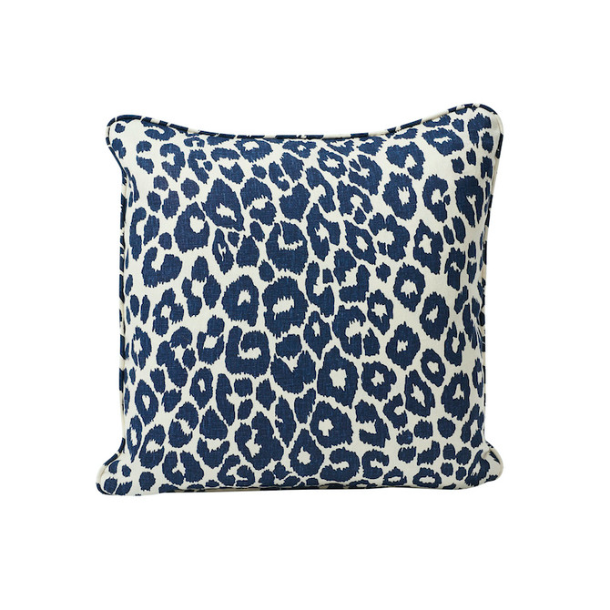 Schumacher Pillow Iconic Leopard 18" Ink Pillow ANIMAL PRINTS & WOVENS 100% Linen 18 - My Fabric Connection -