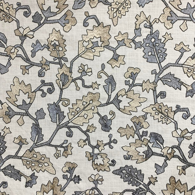 Magnolia Fabric Gertrude Stone - 100% Cot, Emb- 78% Vis, 22% Poly India 42000 Horizontal: 25.75 and Vertical: 15.25 52 - My Fabric Connection -