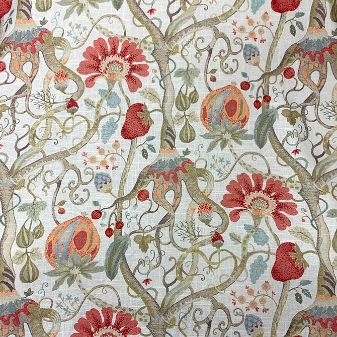 Magnolia Fabric Rooted Sunset - 55% Linen, 45 % Viscose Korea 12000 Horizontal: 26.75 and Vertical: 25.25 54.5 - My Fabric Connection -
