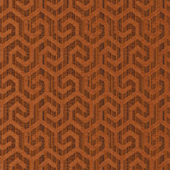 Maxwell Fabric Camino # 240 Rust Colorguard-Mosaic 100% POLYESTER INDIA V-2.5" H-1.3" 54.7" - My Fabric Connection -