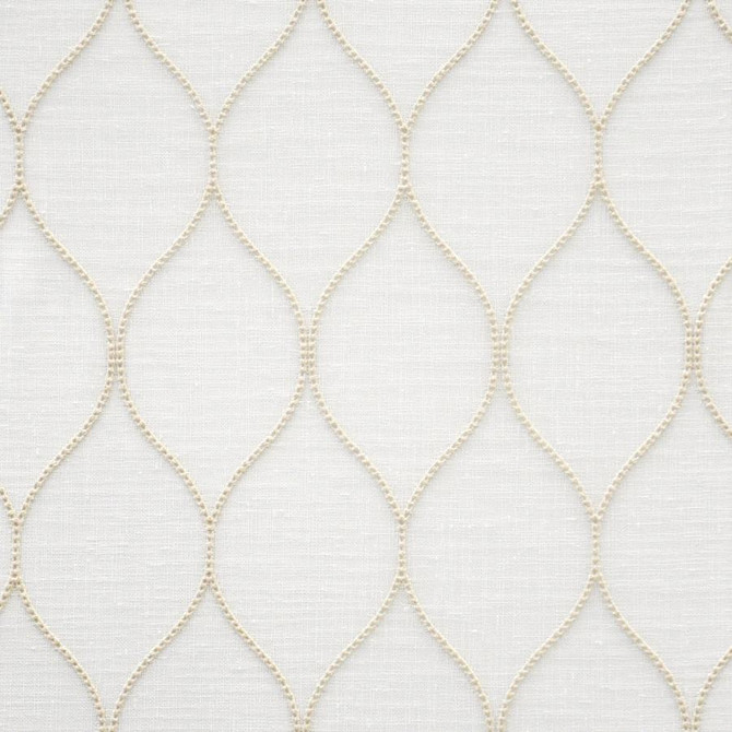 Maxwell Fabric Derby # 407 Cornsilk Sheer Threads 100% POLYESTER TURKEY V-6.5" H-3.1" 118" EMB. WIDTH 106" - My Fabric Connection -