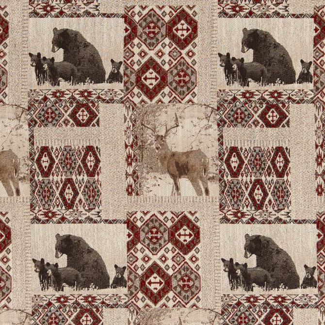 Charlotte Fabric D2697 Den Redstone Novelty Tapestry 100% Polyester Asia Exceeds 130,000 Wyzenbeek Rubs </p><p>Repeat: Horizontal 14" x Vertical 13.25" 54 Inches - My Fabric Connection -