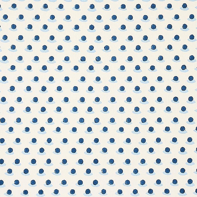 Schumacher Fabric Berry Hand Block Print Indigo & Sky 179731 Molly Mahon 1.75" - My Fabric Connection -