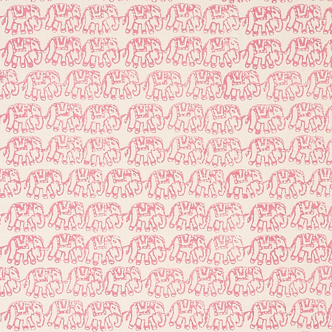Schumacher Fabric Ellies Hand Block Rose 179750 Fabric COTTON 55% INDIA </p><p>Repeat: H: HORZ. 4 7/8" (13CM), V: VERT. 4 1/8 " (10CM) 54 - My Fabric Connection -