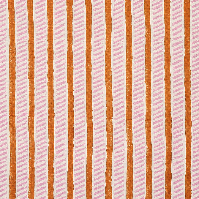 Schumacher Fabric Garden Path Hand Block Print Copper & Rose 179761 Fabric COTTON 55% INDIA </p><p>Repeat: H: HORZ. 1 1/8" (4CM), V: VERT. 10 1/3" (26CM) 55 - My Fabric Connection -