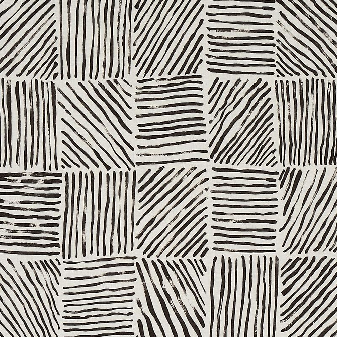 Schumacher Fabric Katama Black 179900 New Wave: Black & White 27.0" - My Fabric Connection -