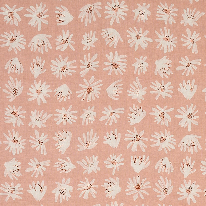 Schumacher Fabric Meadow Rock Blush 179722 Fabric LINEN 100% THAILAND </p><p>Repeat: H: HORZ. 13 1/2" (34CM), V: VERT. 18" (46CM) 54.5 - My Fabric Connection -