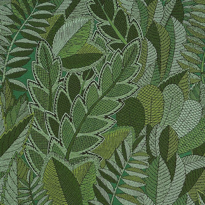 Schumacher Fabric Japura Forest Green 80560 Fabric COTTON 71% FRANCE </p><p>Repeat: H: HORZ. 27 1/5" (69CM), V: VERT. 62 8/9" (160CM) 55 - My Fabric Connection -