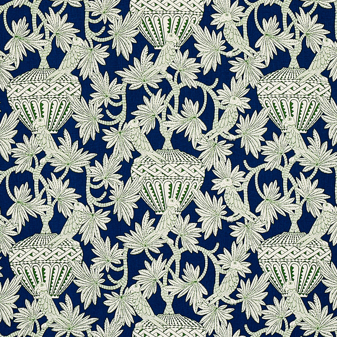Schumacher Fabric Santarem Navy 179940 Fabric LINEN 55% UNITED STATES OF AMERICA </p><p>Repeat: H: HORZ. 13 1/2" (34CM), V: VERT. 27" (69CM) 54 - My Fabric Connection -