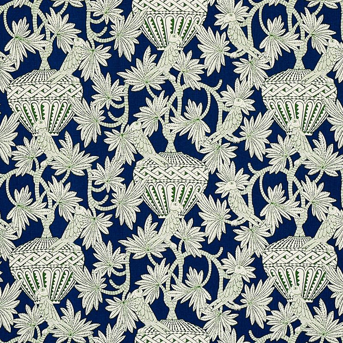 Schumacher Fabric Santarem Navy 179940 Mystique 13.5" - My Fabric Connection -