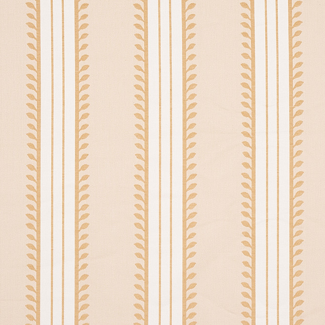 Schumacher Fabric Etruscan Stripe Ivory & Ochre 80720 Fabric COTTON 100% INDIA </p><p>Repeat: H: HORZ. 5 4/5" (14CM), V: VERT. 5 1/2" (14CM) 54 - My Fabric Connection -