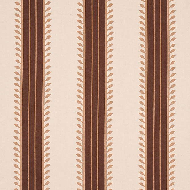 Schumacher Fabric Etruscan Stripe Brown 80722 Fabric COTTON 100% INDIA </p><p>Repeat: H: HORZ. 5 4/5" (14CM), V: VERT. 5 1/2" (14CM) 54 - My Fabric Connection -