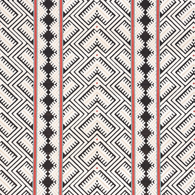 Schumacher Fabric Parvin Velvet Black And Ivory 80650 Fabric COTTON 25% INDIA </p><p>Repeat: H: HORZ. 13" (34CM), V: VERT. 4 1/9" (11CM) 54.75 - My Fabric Connection -