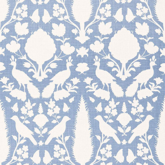Schumacher Fabric Chenonceau Sky 173567 Exuberant Prints 13.5" - My Fabric Connection -