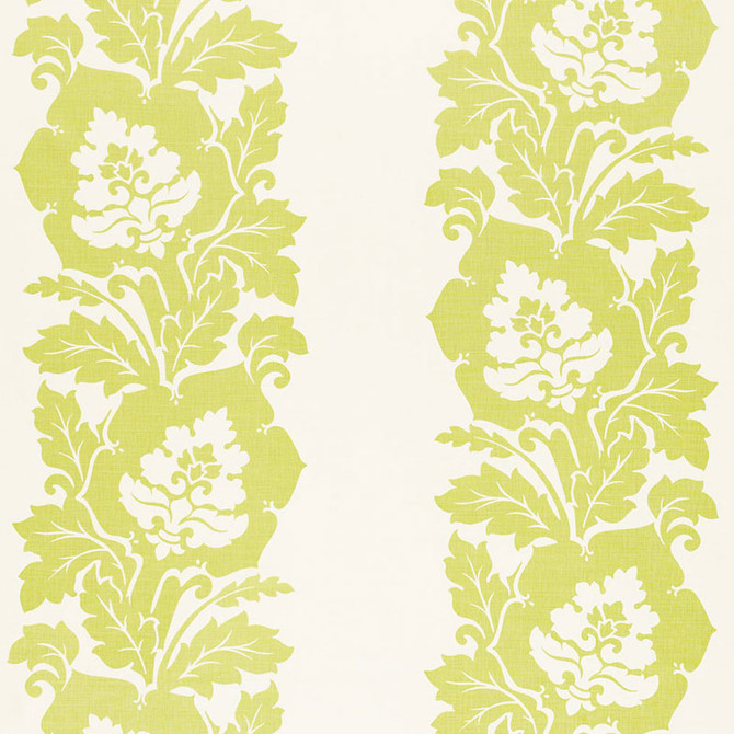 Schumacher Fabric Margate Damask Print Apple 173851 Fabric LINEN 100% BELGIUM </p><p>Repeat: H: HORZ. 54" (137CM) , V: VERT. 39 1/4" (100CM) 54 - My Fabric Connection -