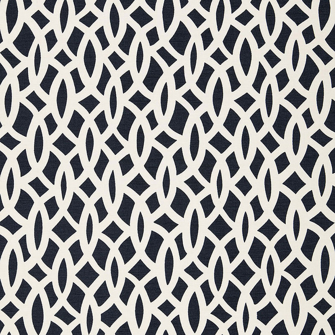 Schumacher Fabric Chain Link Navy 174495 Fabric COTTON 100% INDIA </p><p>Repeat: H: HORZ. 6 3/4" (17CM) , V: VERT. 18" (46CM) 54 - My Fabric Connection -