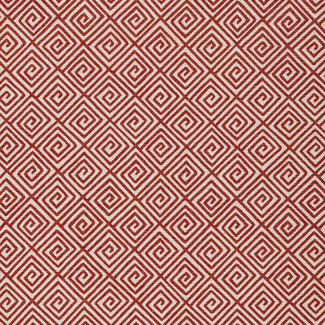Schumacher Fabric Greek Key Ruby 174502 Fabric COTTON 51% INDIA </p><p>Repeat: H: HORZ. 9" (23CM) , V: VERT. 9" (23CM) 54 - My Fabric Connection -