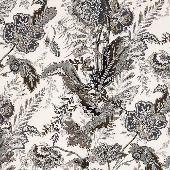 Schumacher Fabric Sandoway Vine Charcoal 174545 Fabric LINEN 100% UNITED KINGDOM </p><p>Repeat: H: HORZ. 18" (46CM) , V: VERT. 27" (69CM) 54 - My Fabric Connection -