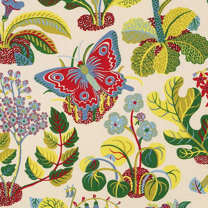 Schumacher Fabric Exotic Butterfly Multi 176181 Good Vibrations 26.5" - My Fabric Connection -