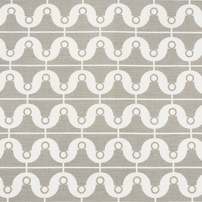Schumacher Fabric London Bridge Taupe 177131 Fabric LINEN 55% BELGIUM </p><p>Repeat: H: HORZ. 3 1/2" (9CM) , V: VERT. 6 1/2" (17CM) 54 - My Fabric Connection -