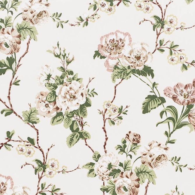 Schumacher Fabric Betty Chintz Quiet Pink 178400 Veere Grenney 13.5" - My Fabric Connection -
