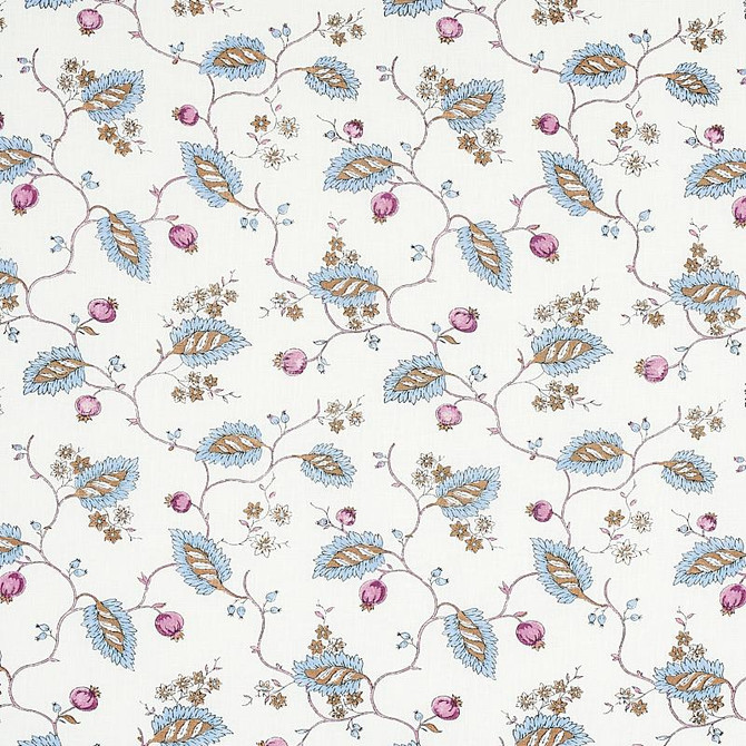 Schumacher Fabric Maryam Vine Sky & Plum 179452 Jacaranda 10.75" - My Fabric Connection -
