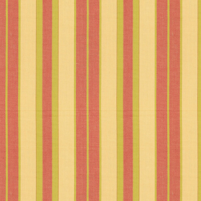 Schumacher Fabric Beacon Cotton Stripe Maize/Pear/Coral 62996 Fabric COTTON 100% INDIA </p><p>Repeat: H: HORZ. 6 3/4" (17CM) , V: 54 - My Fabric Connection -