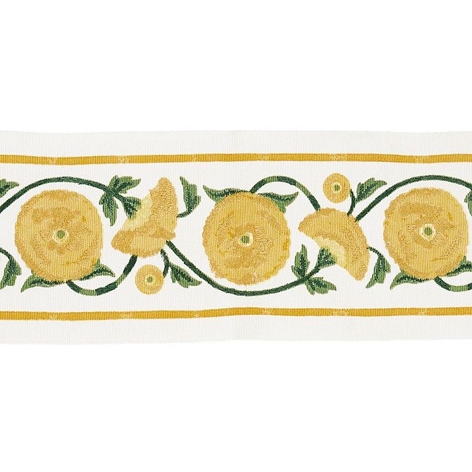 Schumacher Fabric Saranda Flower Embroidery Tape Marigold 80391 Fabric COTTON 100% INDIA </p><p>Repeat: H: 0, V: VERT. 7 4/7" (19CM) 3.5 - My Fabric Connection -