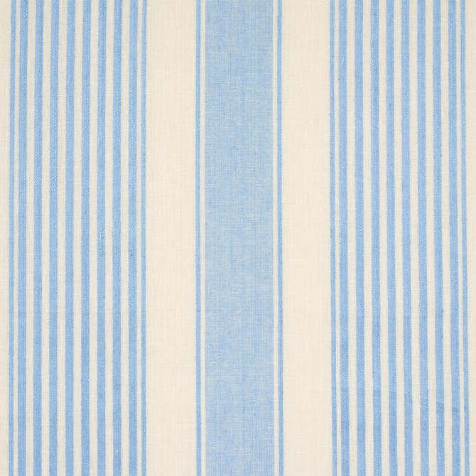 Schumacher Fabric Summerville Linen Stripe Sky 66094 Fabric LINEN 100% </p><p>Repeat: H: HORZ. 13 1/2" (34CM), V: 54 - My Fabric Connection -