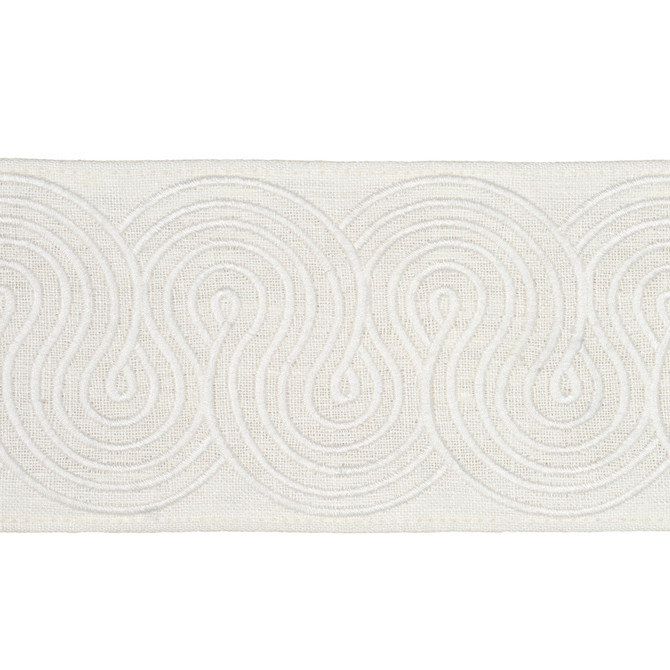 Schumacher Fabric Giraldi Embroidered Trim Ivory 81252 Fabric LINEN 90% </p><p>Repeat: H: , V: 54 - My Fabric Connection -