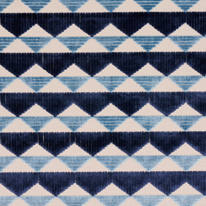 Schumacher Fabric Ridge Line Velvet Slate Blue 81820 David Kaihoi 2.75" - My Fabric Connection -