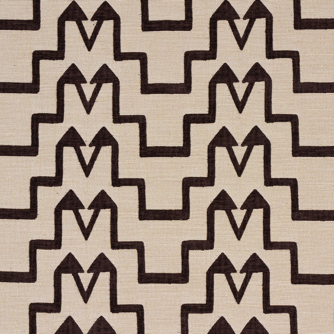 Schumacher Fabric Turkish Step Brown 71244 Fabric VISCOSE 65% TURKEY </p><p>Repeat: H: HORZ. 6 1/2" (17CM), V: VERT. 2 3/4" (7CM) 55 1/9" (140CM) - My Fabric Connection -